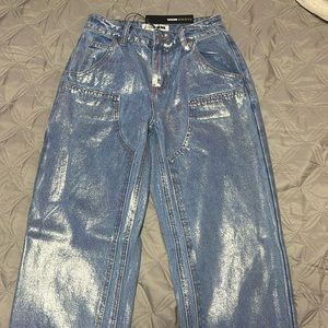 Big Time Magic Metallic Coated Straight Leg Jean